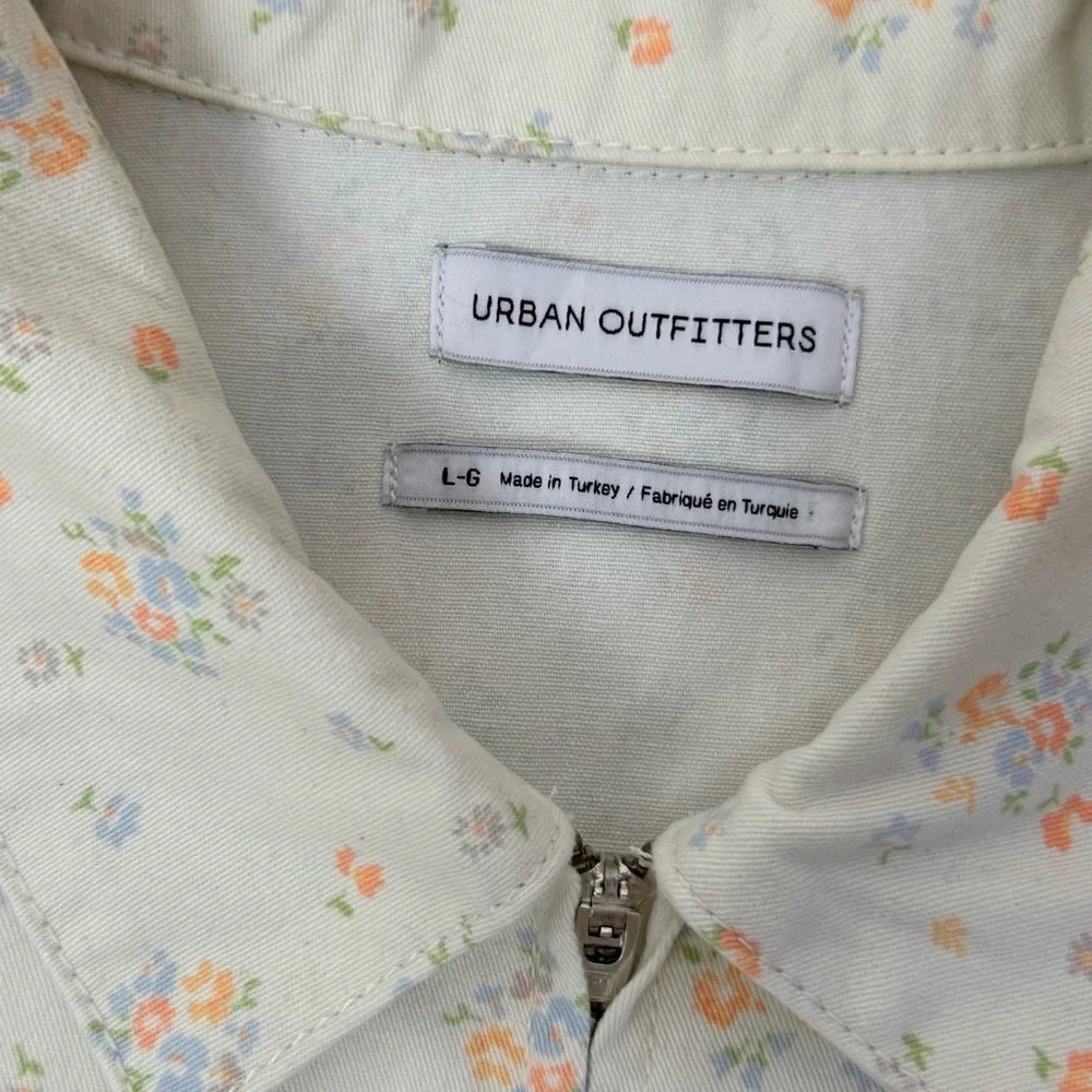 Urban Outfitters Nuuly Rosetta Floral Romper utility shorts tie sash size large - Picture 11 of 17